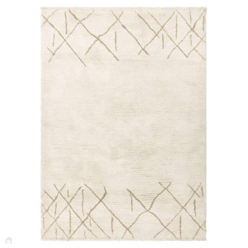 Washable Azera Crosshatch Modern Moroccan Berber Hand-Woven Textured Soft Plush Mid-Height Wool Shaggy Cream/Sand Beige Rug-Asiatic Carpets-Rug Love - The Most Loved Rug Store